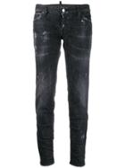 Dsquared2 Distressed Slim-fit Jeans - Black
