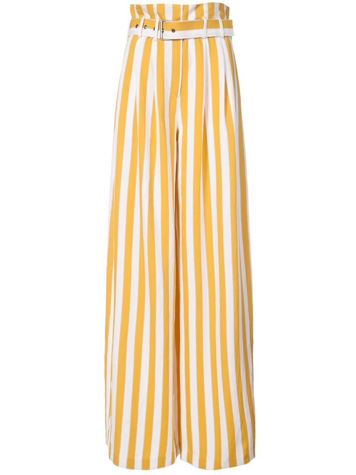 Maison Margiela Striped High-waist Trousers - Yellow & Orange