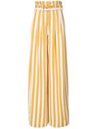 Maison Margiela Striped High-waist Trousers - Yellow & Orange
