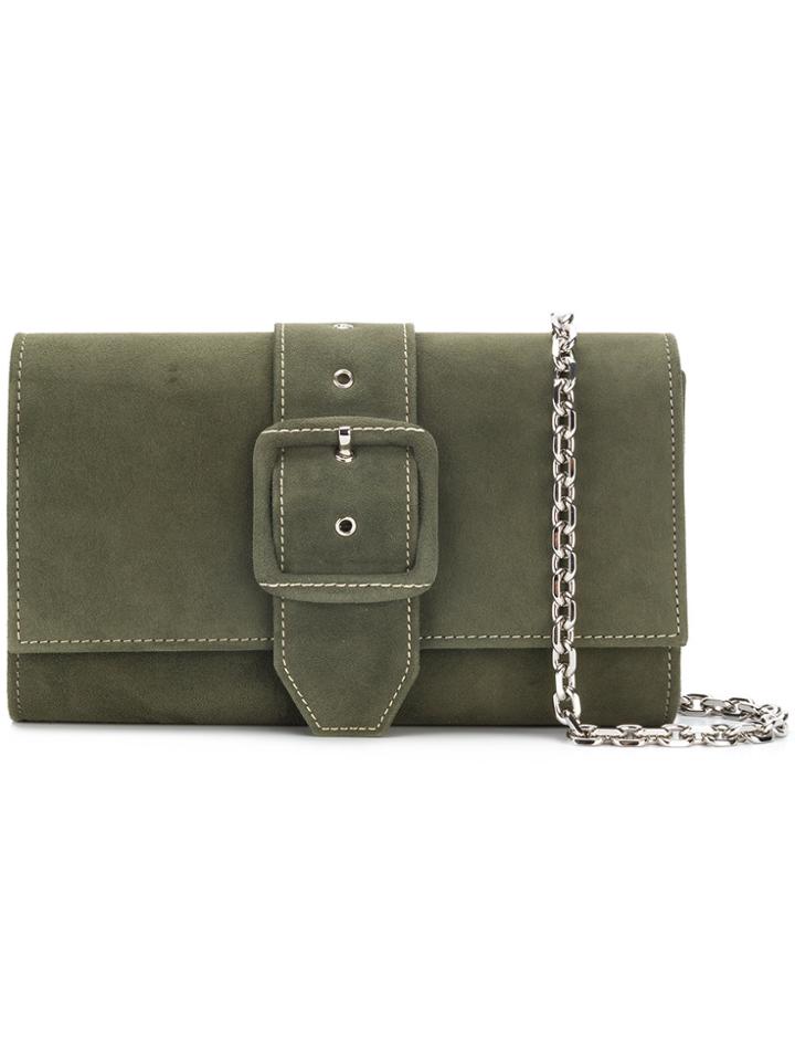 Casadei Front Buckle Clutch - Green