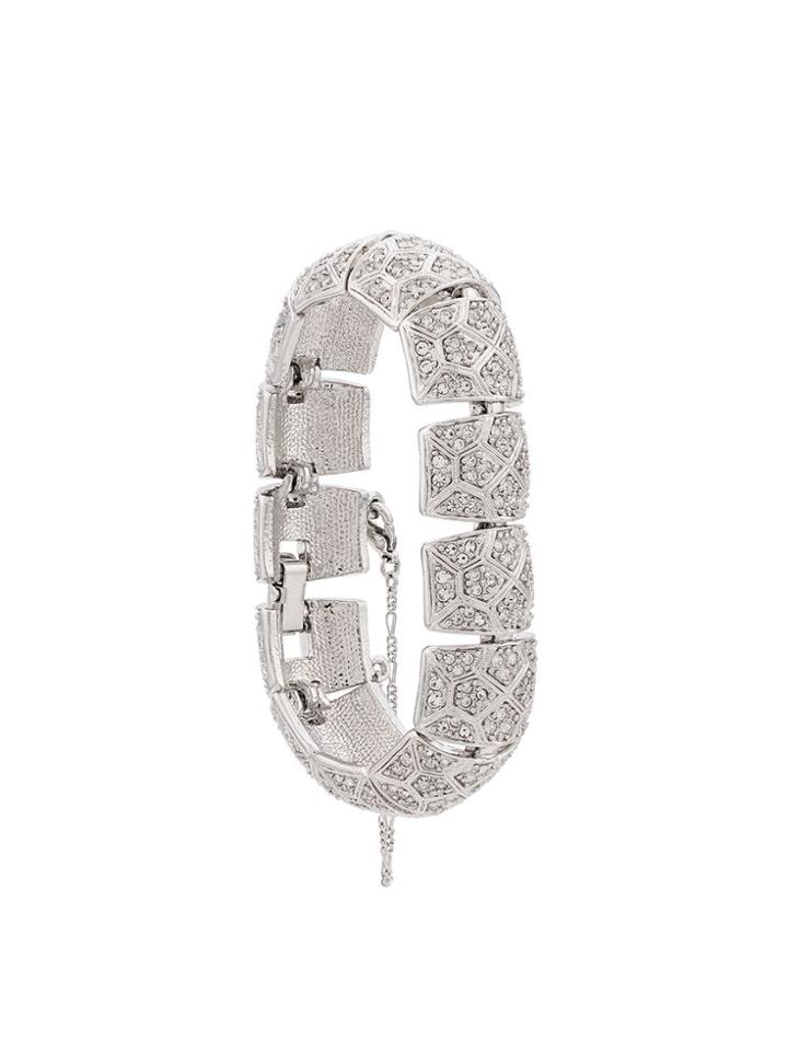 D'orlan Vintage 1980's Swarovski Embellished Articulated Bracelet -