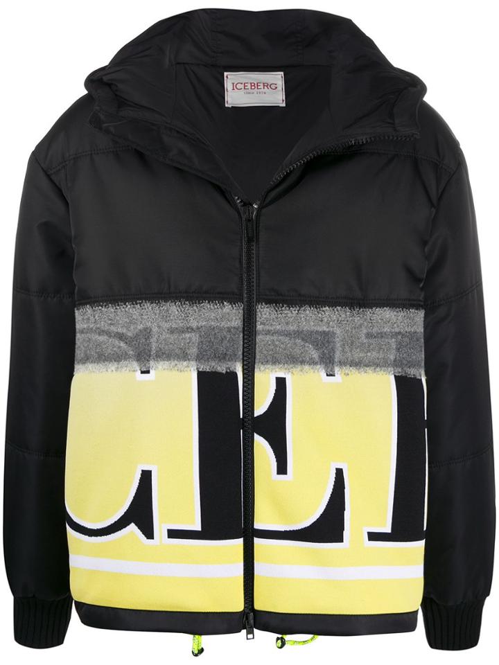 Iceberg Panelled Down Jacket - Black
