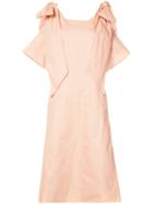 Chloé - Ribbon Sleeve Shift Dress - Women - Cotton - 36, Pink/purple, Cotton
