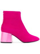 Mm6 Maison Margiela Metallic Heeled Ankle Boots - Pink & Purple