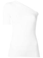 Zanone Single Shoulder Blouse, Women's, Size: 44, White, Polyamide/viscose