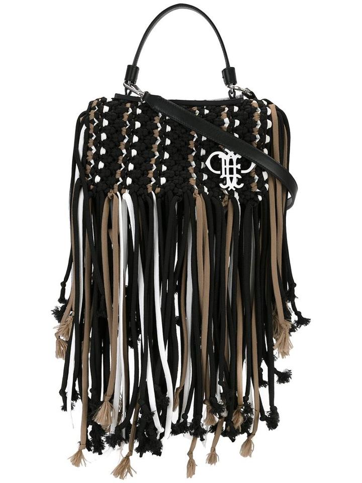 Emilio Pucci Fringed Trim Cross Body Bags, Women's, Black, Polyester/leather