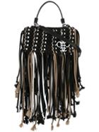 Emilio Pucci Fringed Trim Cross Body Bags, Women's, Black, Polyester/leather
