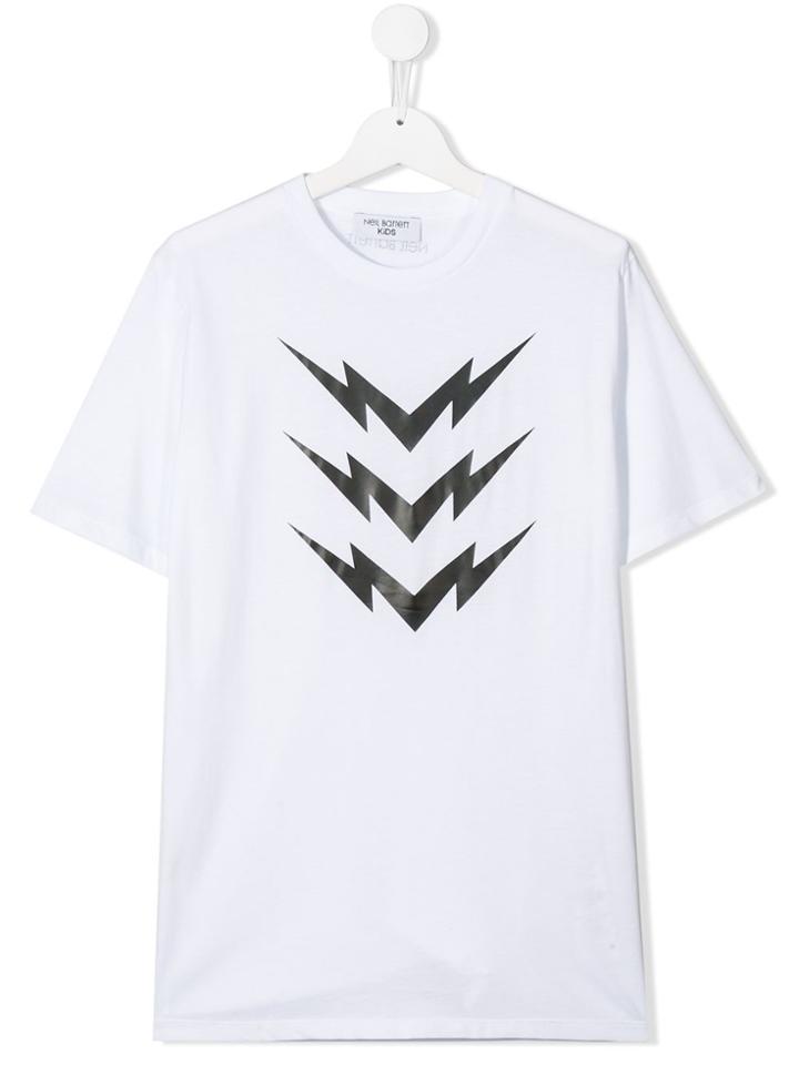 Neil Barrett Kids Teen Thunder Bolt T-shirt - White