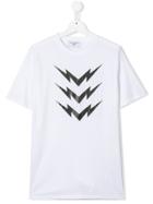 Neil Barrett Kids Teen Thunder Bolt T-shirt - White