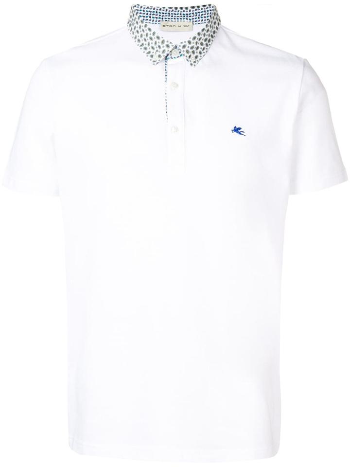 Etro Printed Collar Polo Shirt - White