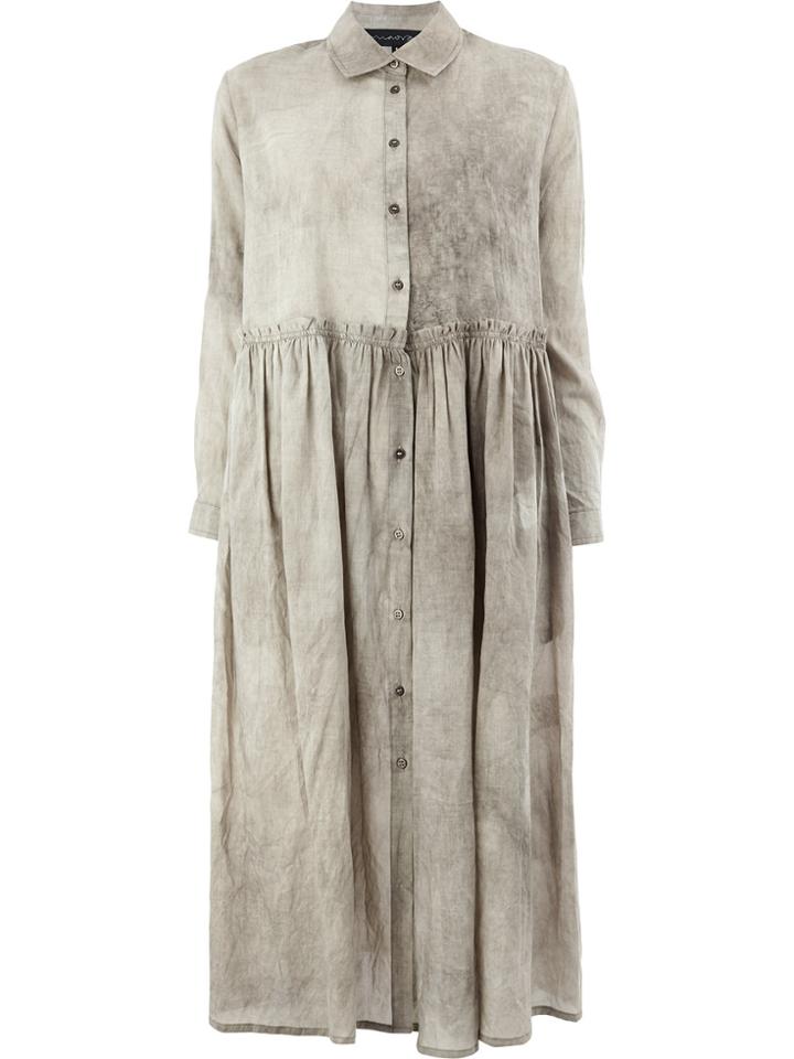 Miaoran Midi Shirt Dress - Grey