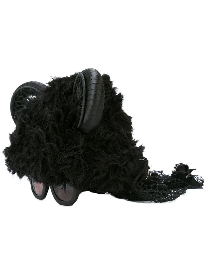 Kuboraum Kuboraum B2headpiece Black Natural (other)->silk