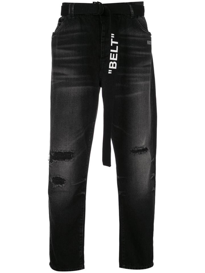 Off-white Low-crotch Straight-leg Jeans - Black