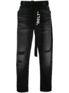 Off-white Low-crotch Straight-leg Jeans - Black