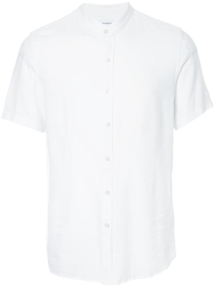 Venroy Mandarin Neck Shortsleeved Shirt - White