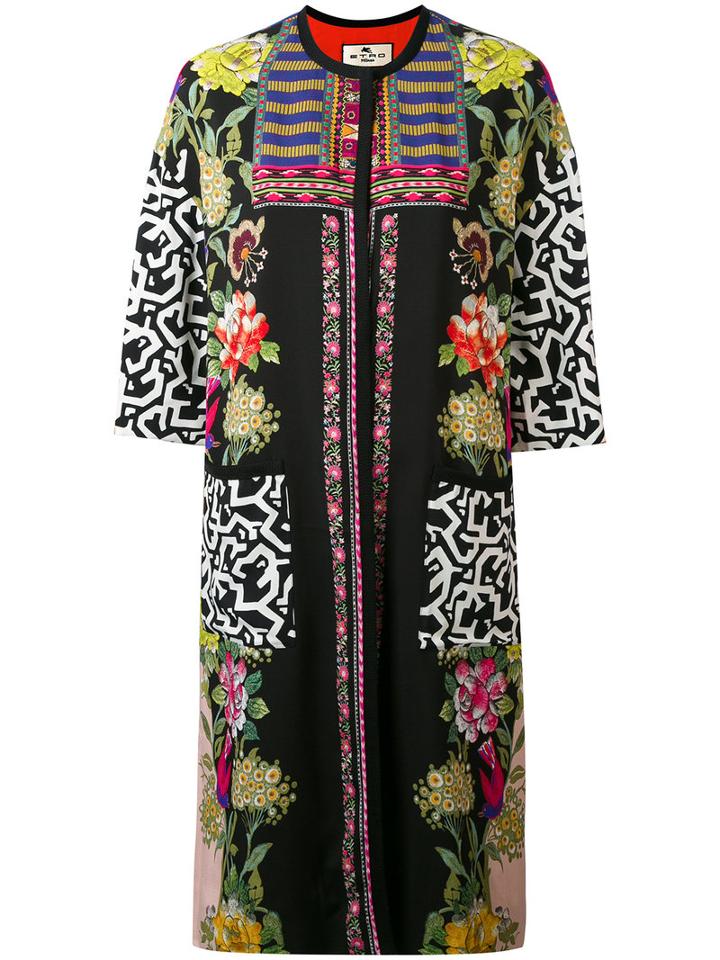Etro - Cropped Sleeves Coat - Women - Silk/cotton/acetate/viscose - 44, Silk/cotton/acetate/viscose