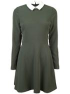 Black Halo Collared Mini Dress - Green