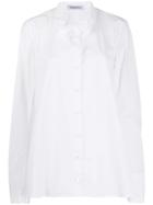 Rundholz Ruched Collar Shirt - White