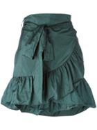 Isabel Marant - Aurora Mini Skirt - Women - Polyamide/silk - 42, Green, Polyamide/silk