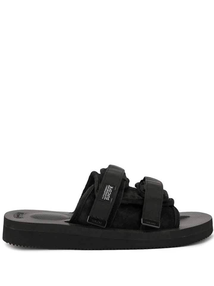 Suicoke Flat Touch Strap Sandals - Black