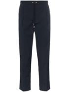 Moncler Straight Leg Cotton Blend Trousers - Blue