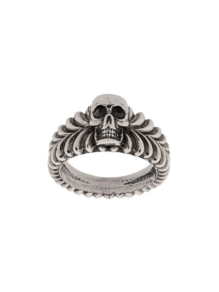 Emanuele Bicocchi Skull Engraved Ring - Silver