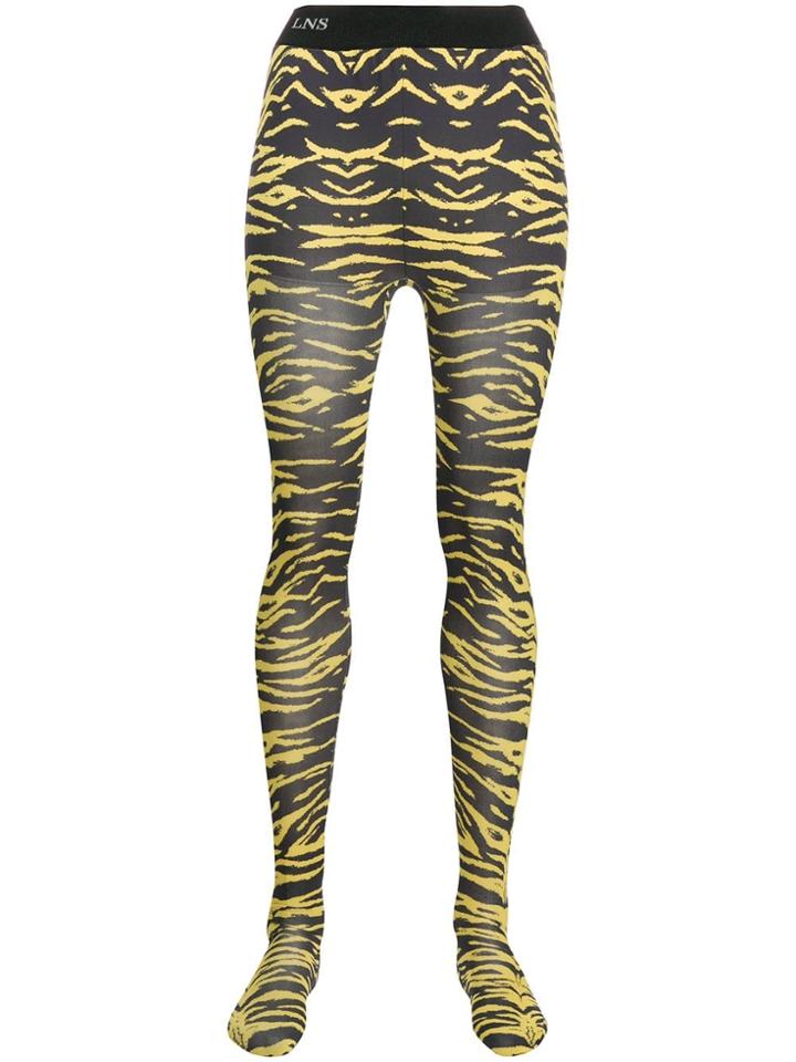 Laneus Animal Print Tights - Yellow