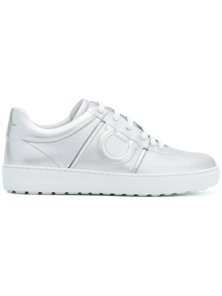 Salvatore Ferragamo Metallic Lace-up Sneakers