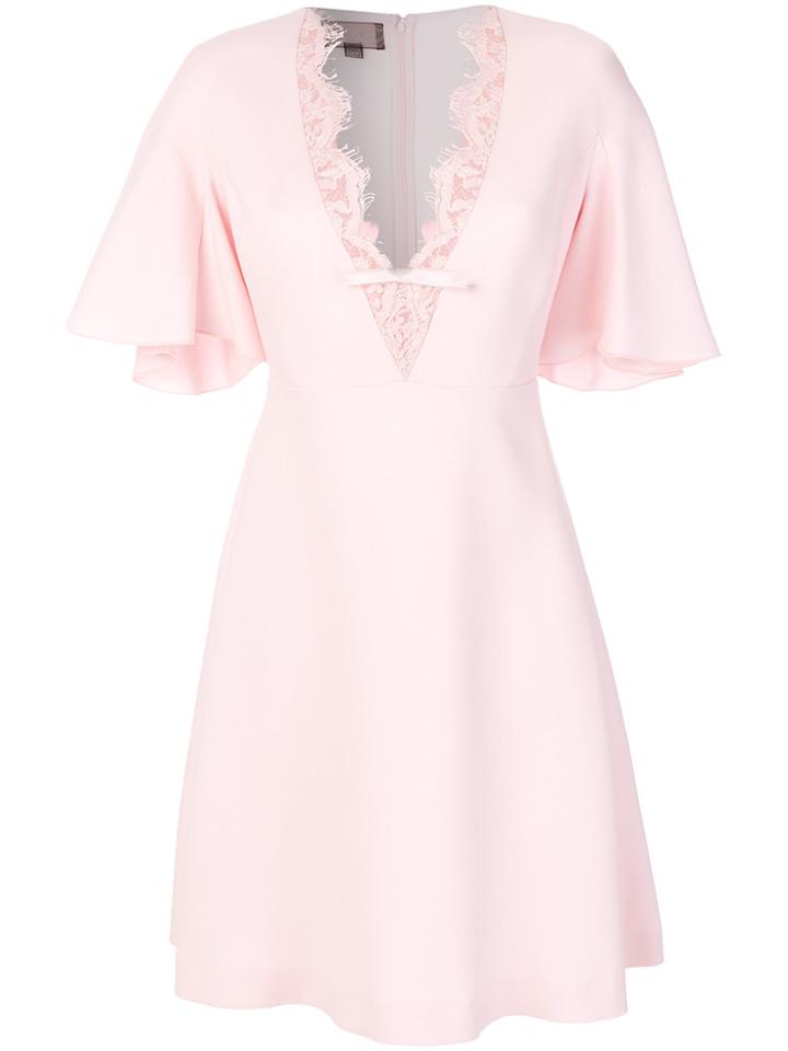 Giambattista Valli Embroidered Neck Dress - Pink & Purple