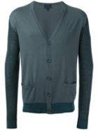 Lanvin Patch Pocket Cardigan, Men's, Size: Xl, Grey, Wool/cotton