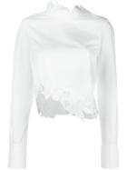 3.1 Phillip Lim Floral Embroidered Top, Women's, Size: 2, White, Cotton