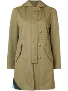 Red Valentino Wave Detail Parka Coat - Green