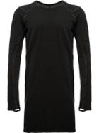 Isaac Sellam Experience Leather Trim T-shirt, Men's, Size: Medium, Black, Cotton/calf Leather