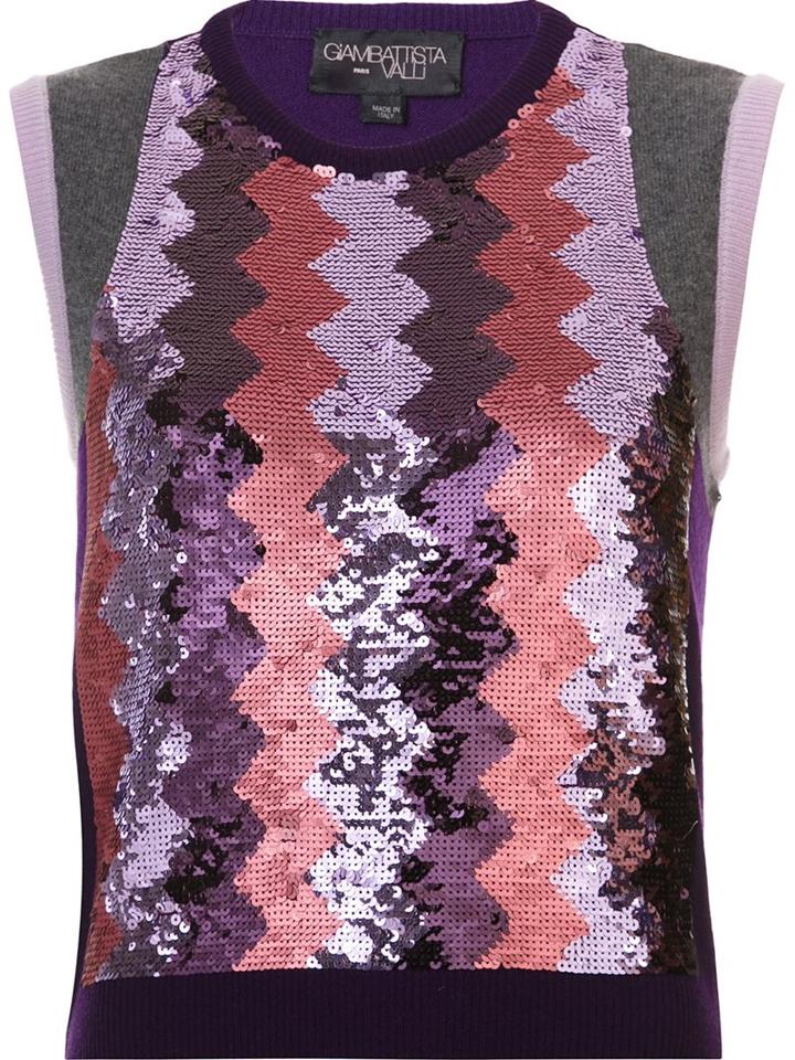Giambattista Valli Sequined Gilet, Women's, Size: 40, Pink/purple, Cashmere