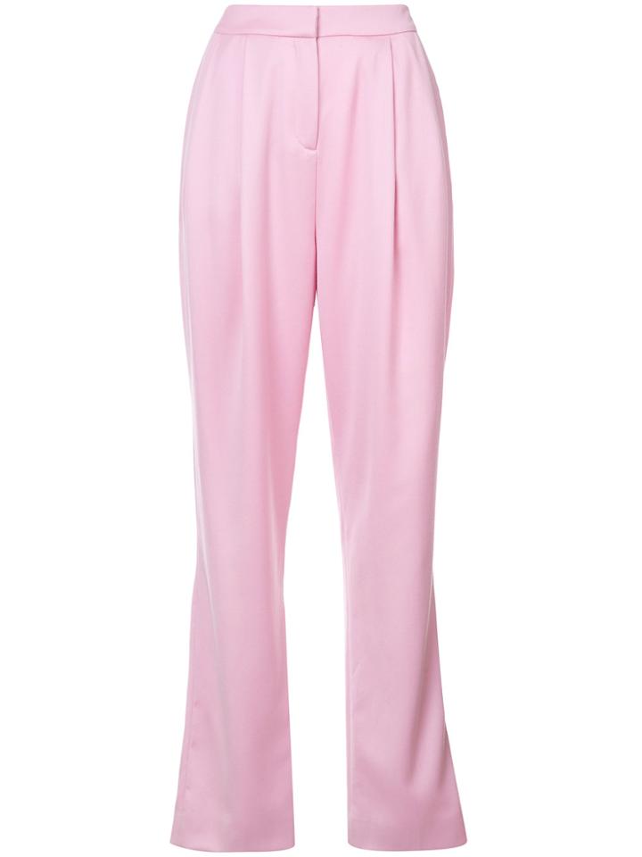 Oscar De La Renta Loose Leg Trousers - Pink & Purple
