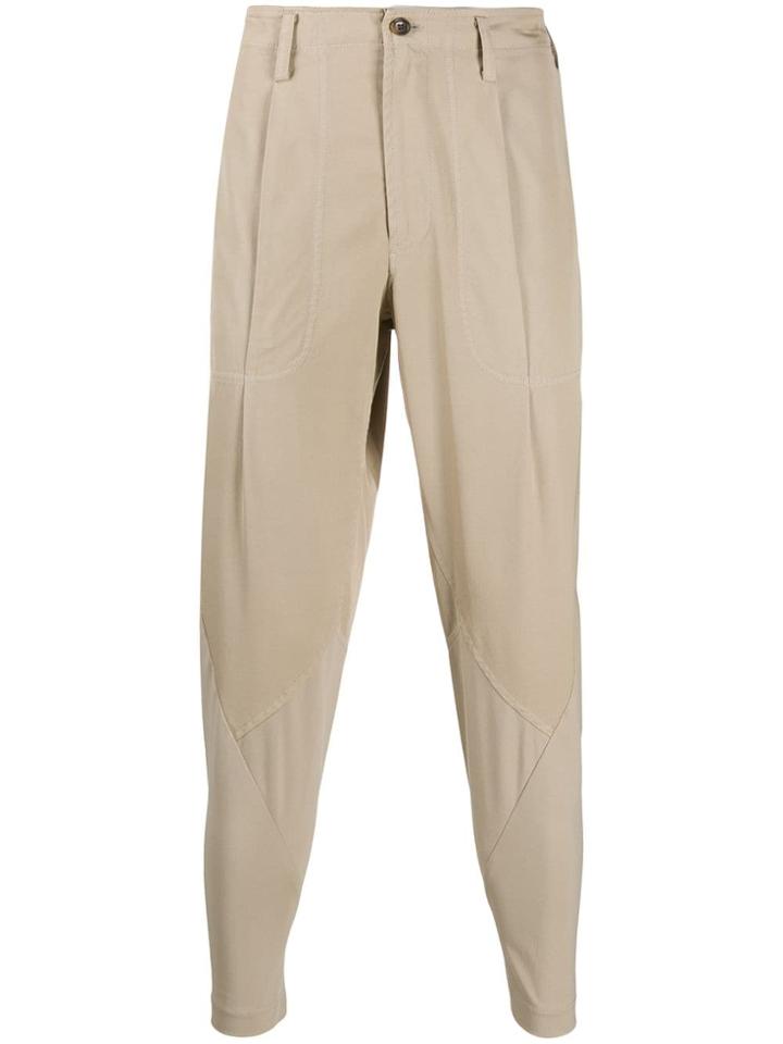 Issey Miyake Men Pleated Waist Trousers - Neutrals