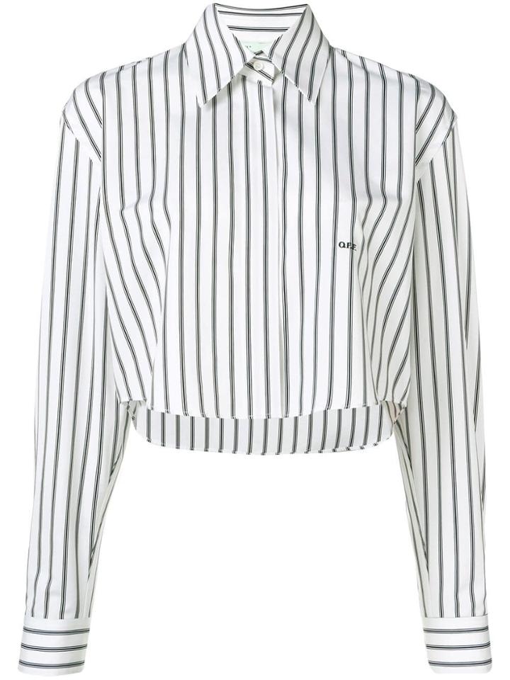Off-white Striped Cropped Shirt - Black
