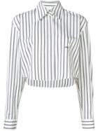 Off-white Striped Cropped Shirt - Black