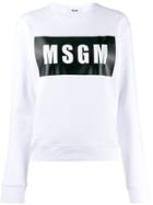 Msgm Box Logo Sweatshirt - White