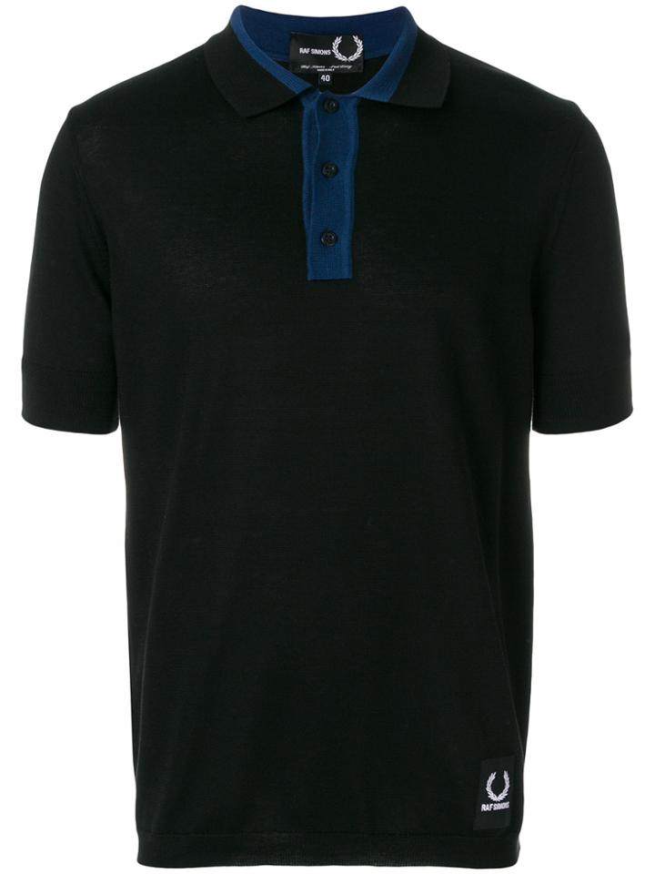 Raf Simons X Fred Perry Knitted Sports Polo Shirt - Black