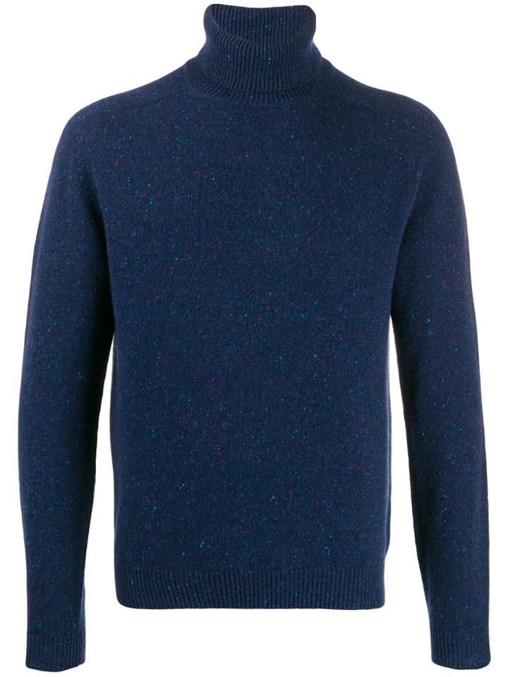Malo Rollneck Knit Sweater - Blue