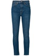 Re/done High Rise Ankle Crop Jeans - Blue