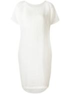 Black Crane - Pleated Cocoon Dress - Women - Linen/flax - S, White, Linen/flax