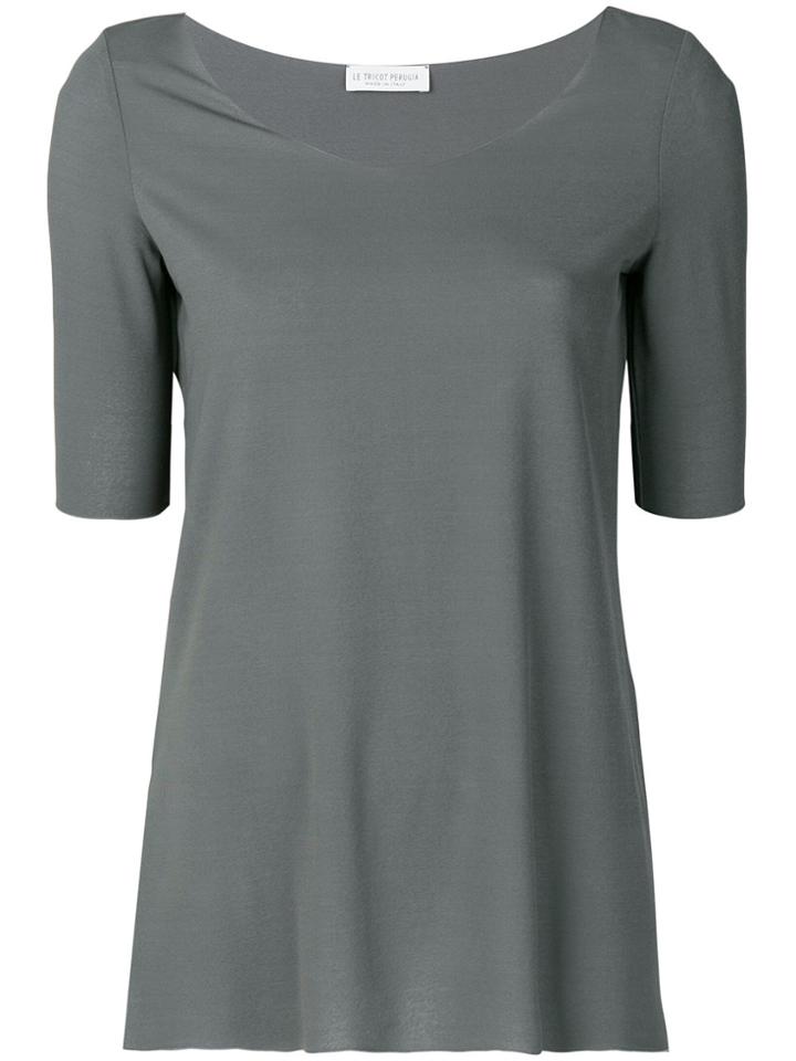 Le Tricot Perugia Basic T-shirt - Grey