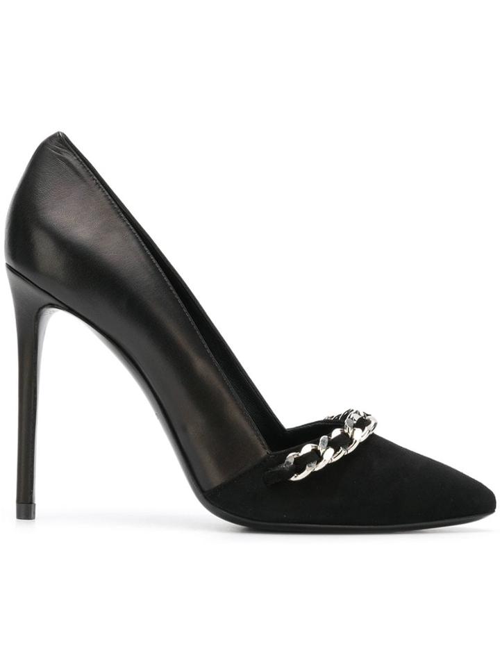 Marc Ellis Stiletto Chain Embellished Pumps - Black