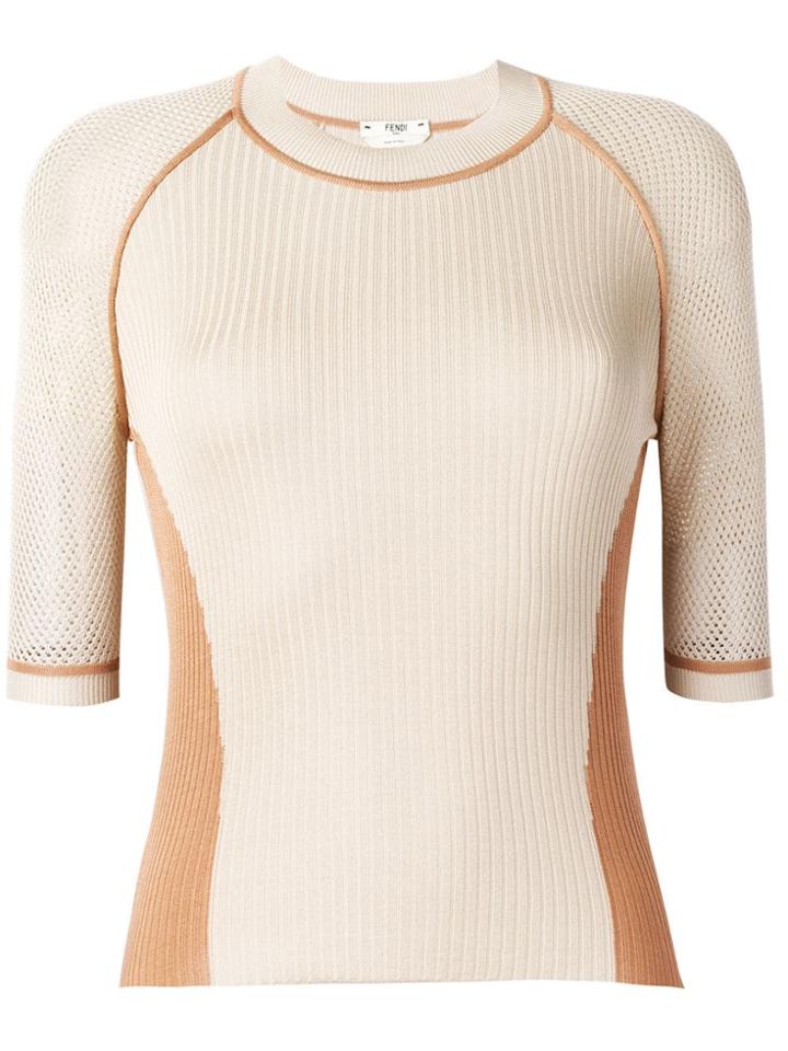 Fendi Contrast Detail Knitted Top - F16em