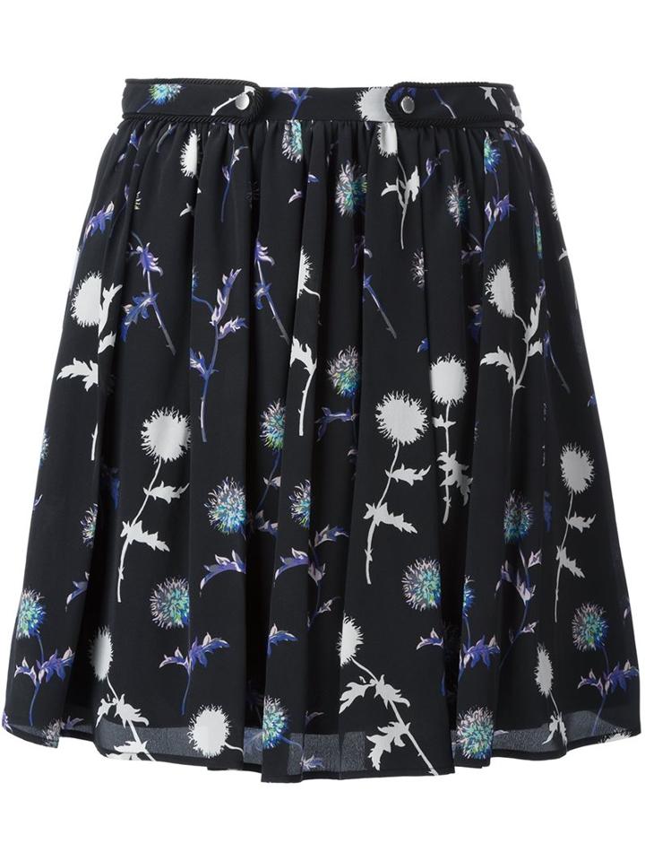 Kenzo 'dandelion' Skirt, Women's, Size: 36, Black, Silk/polyester