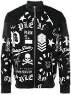 Philipp Plein - Red Line Bomber Jacket - Men - Cotton/polyester/polyurethane - S, Black, Cotton/polyester/polyurethane