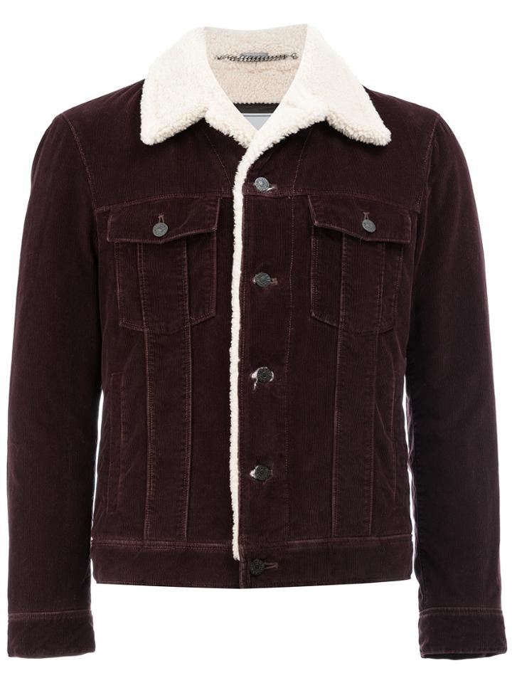 Lanvin Shearling Denim Jacket - Red