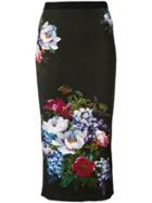 Antonio Marras Floral Print Pencil Skirt - Black
